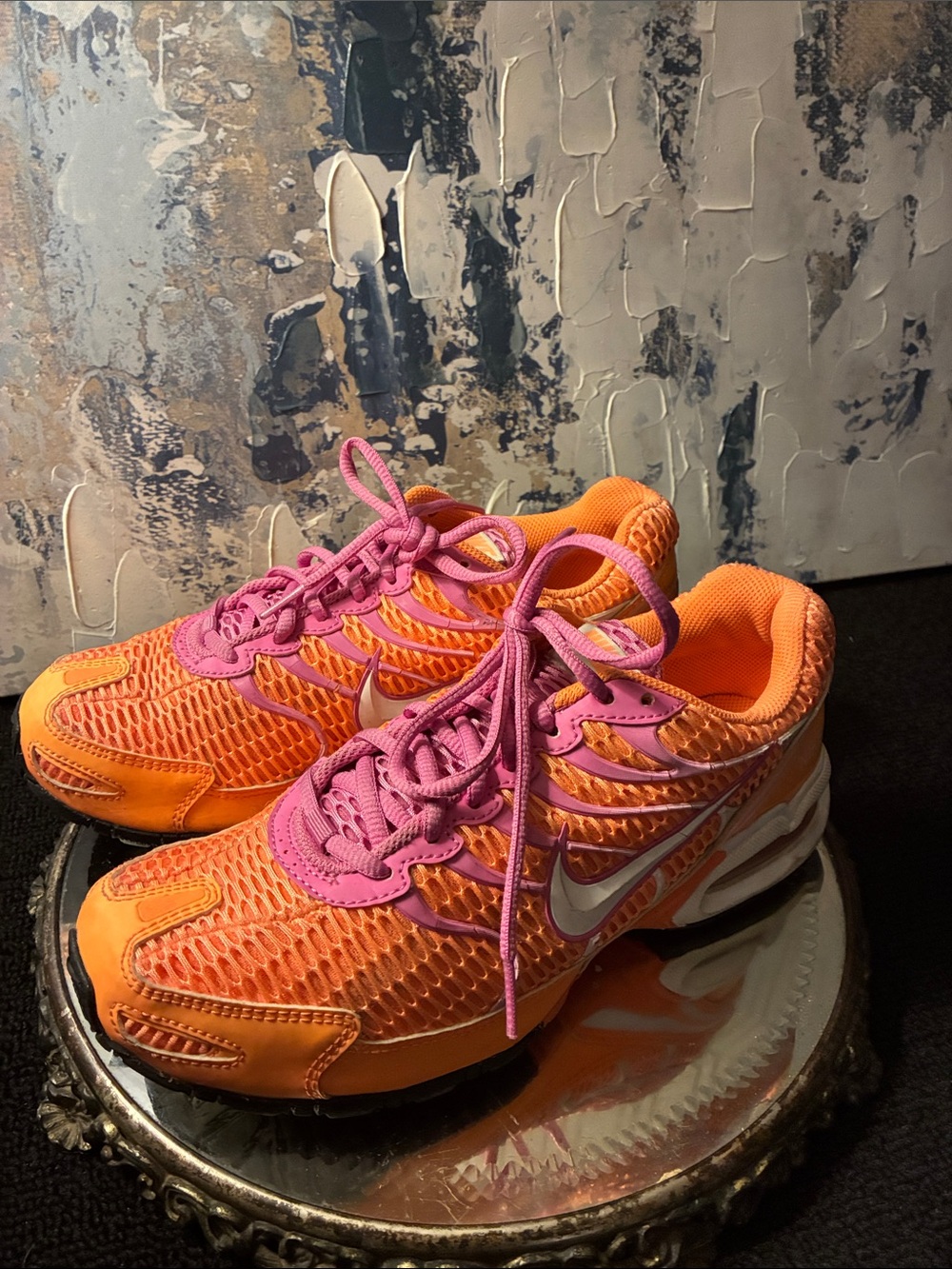 EUC!!!Nike Women's Air Max Torch 4 Orange with Pink Lace Athletic Size 8.5
